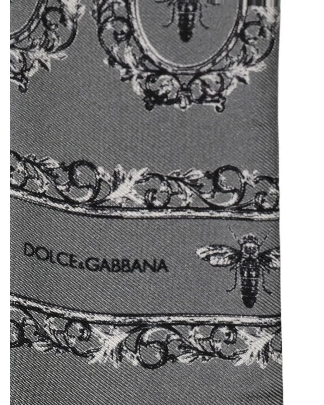 Dolce & Gabbana Bee-Print Silk Scarf in Gray for Men | Lyst