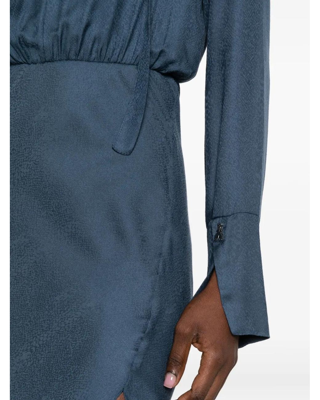 Patrizia Pepe Blue Draping Fluid Midi Dress