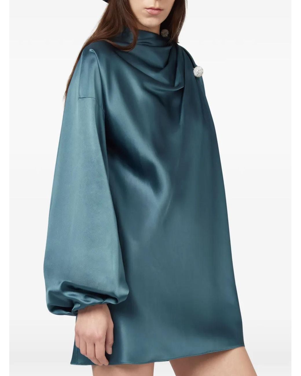 GIUSEPPE DI MORABITO Blue Balloon-Sleeve Mini Dress