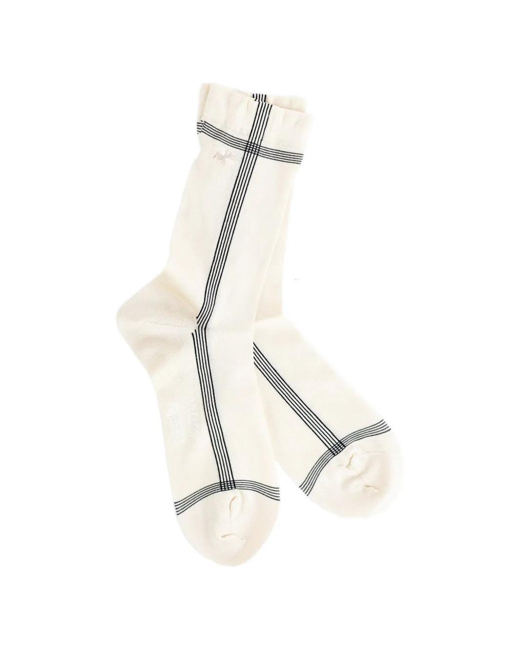Antipast White Check-Pattern Knitted Socks