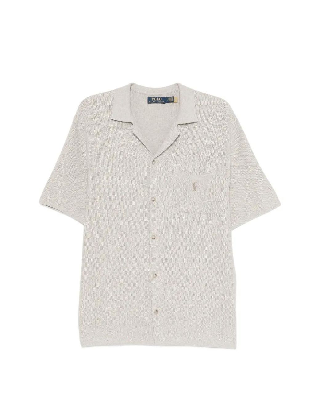 Polo Ralph Lauren White Button-Up Knitted Shirt for men