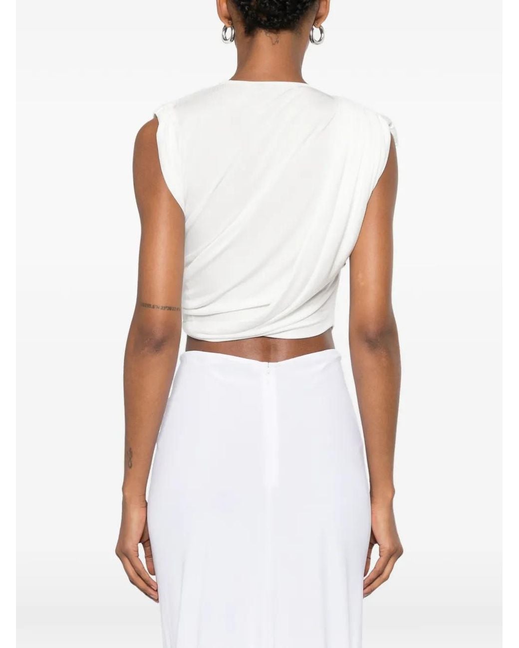Christopher Esber White Verve Draped Top