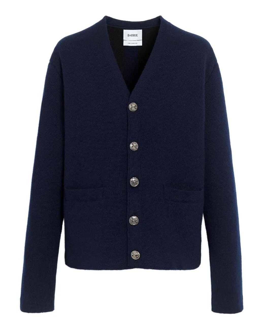Barrie Blue V-Neck Button Cardigan