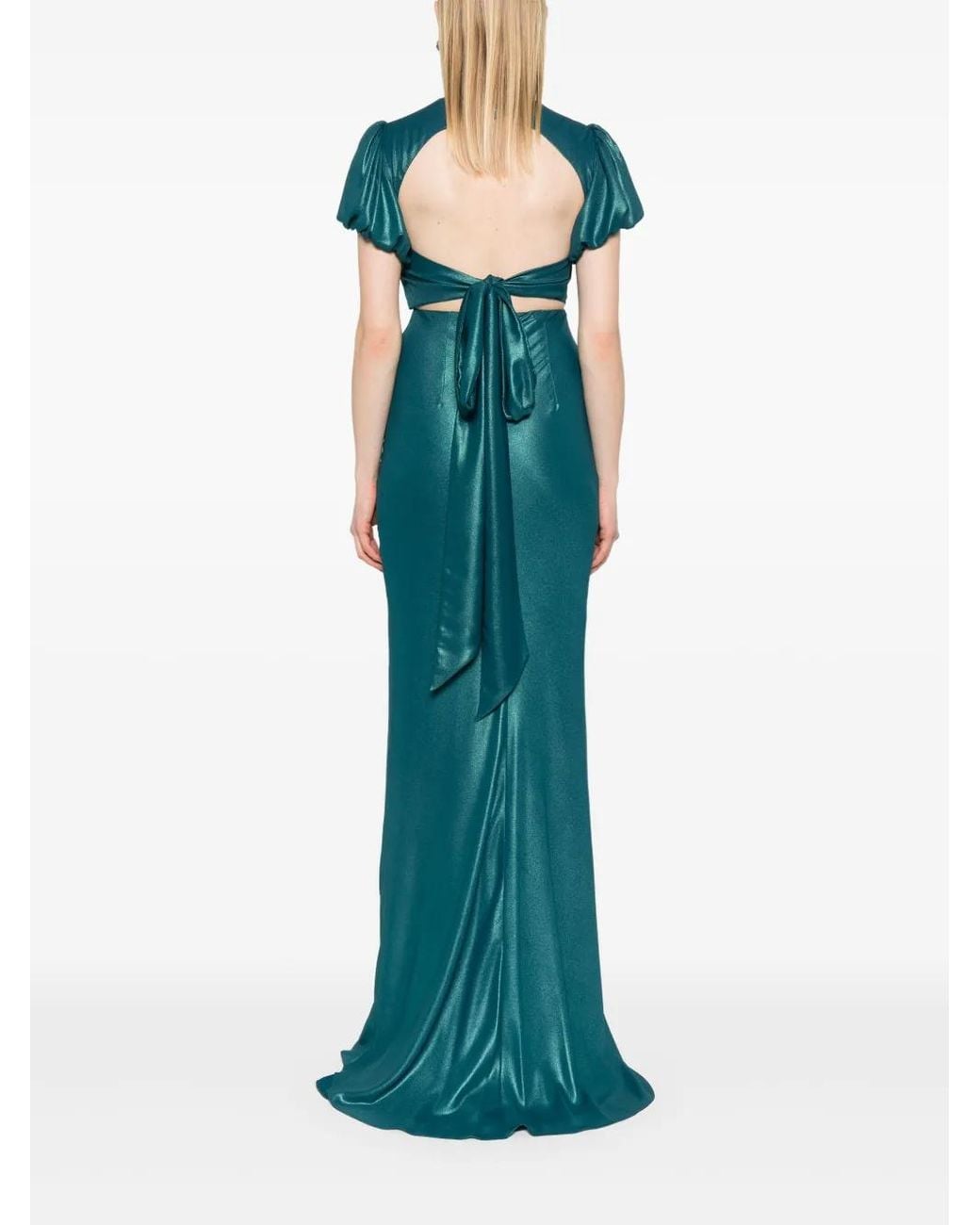 Parlor Green Open-Back Maxi Dress