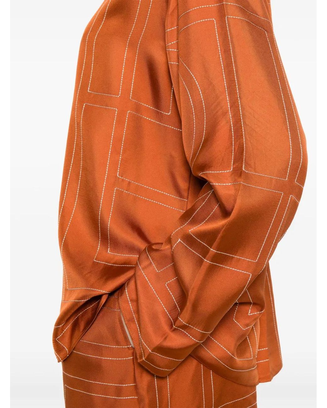Totême Zijden Top Met Monogram in het Orange