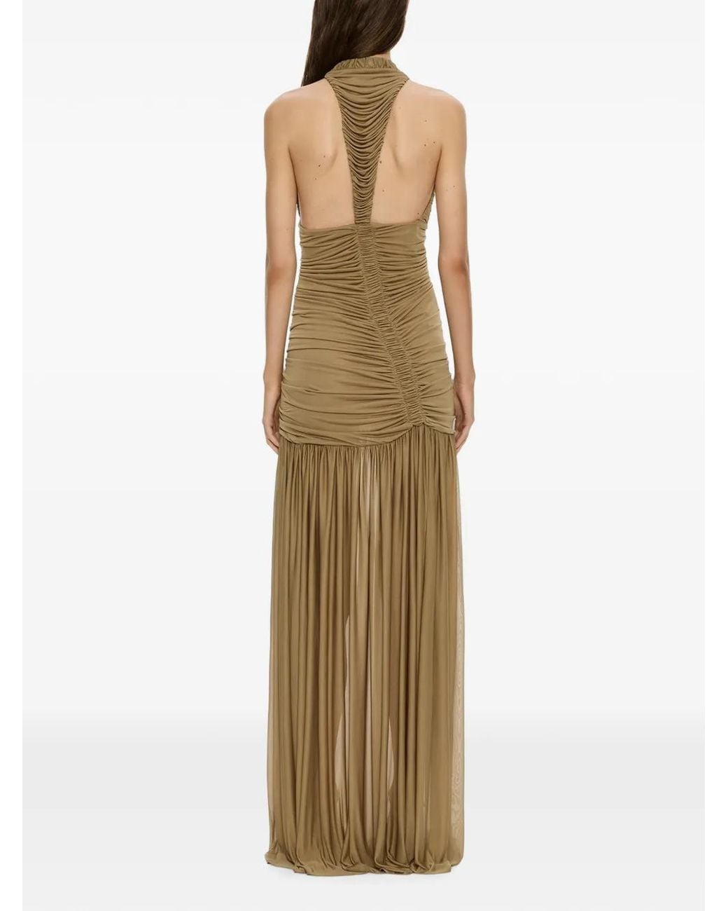 Christopher Esber Green Orion Ruched Gown Maxi Dress