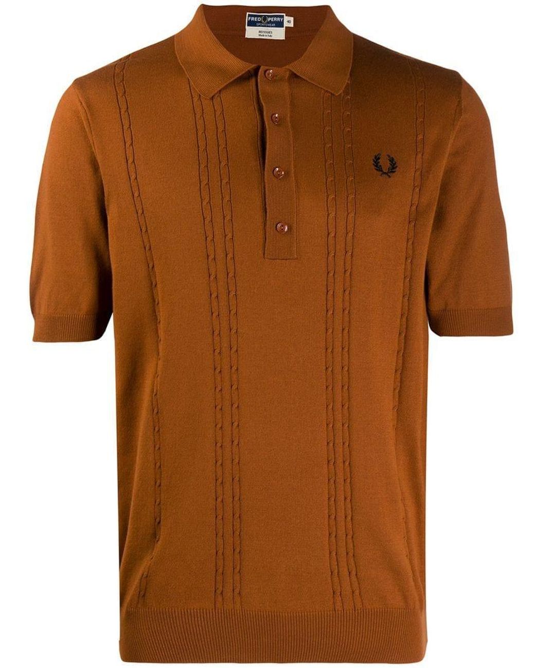 トップス FRED PERRY REISSUES cable knit polo Fred Perry Cable Knitted Polo Shirt in Brown for Men | Lyst UK