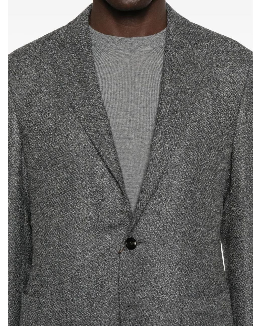 Canali Gray Textured Two-Button Jacket for men