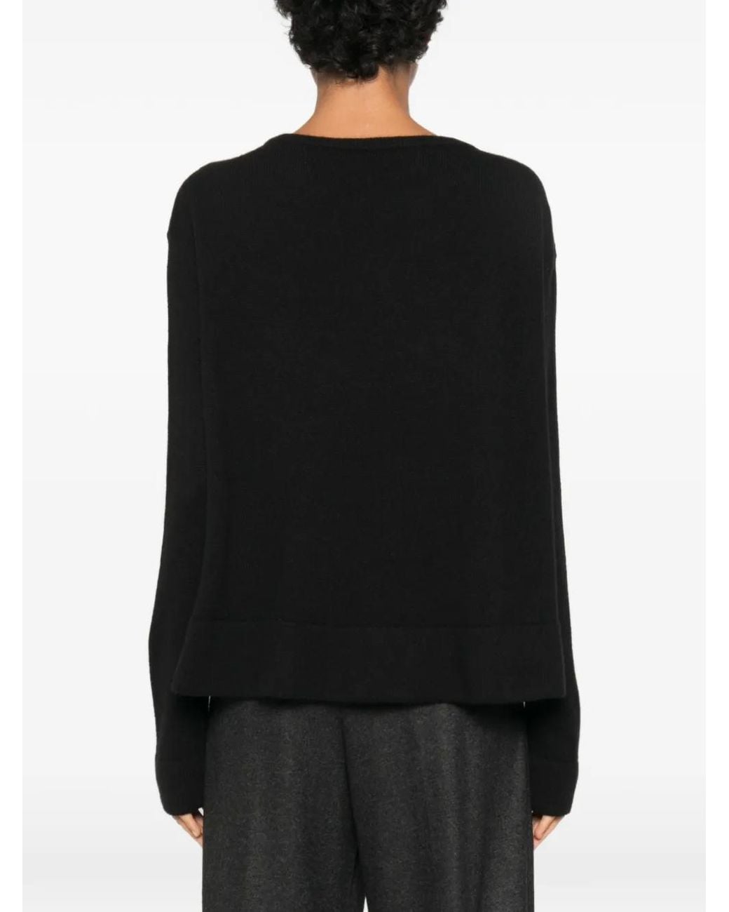 Liviana Conti Black Scoop-Neck Sweater