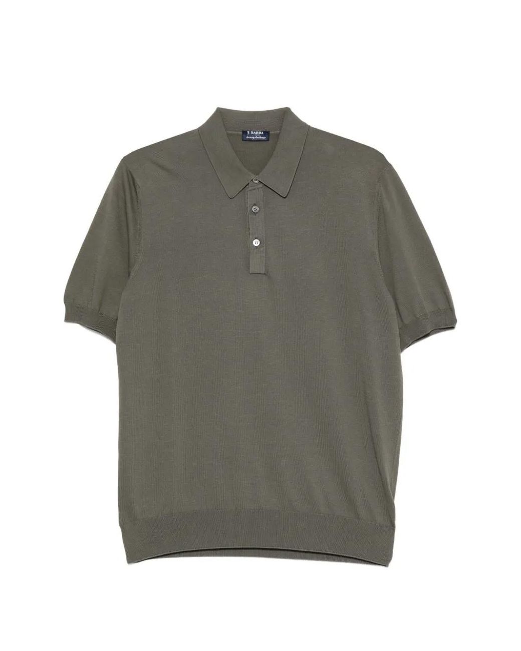 Barba Napoli Gray Short-Sleeve Polo Shirt for men