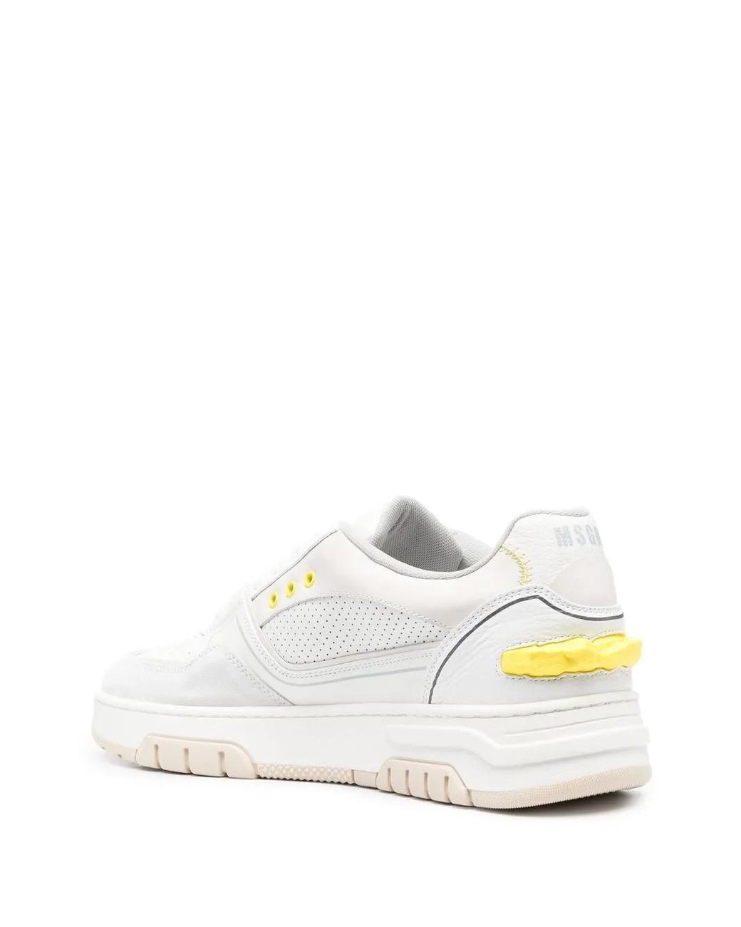 MSGM White Panelled Low-Top Sneakers for men