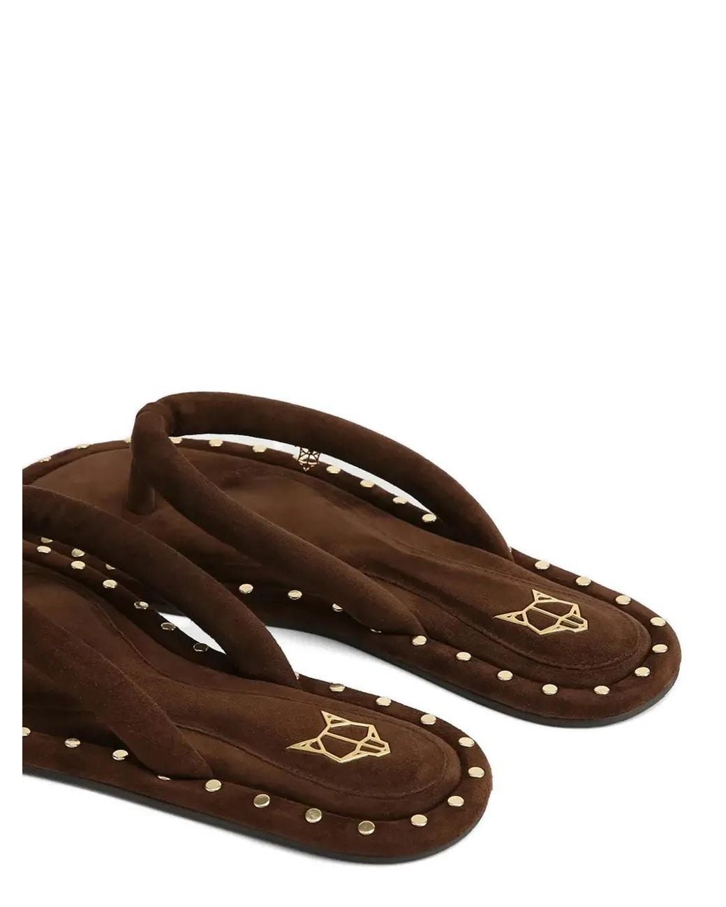 Naked Wolfe White Grenada Studded Padded-Strap Flip-Flops