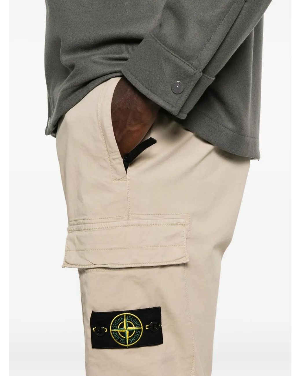 Pantalones Cargo Con Bolsillo De Parche Stone Island de hombre de color Natural