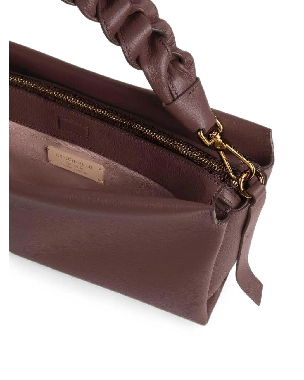 Coccinelle Brown Medium Boheme Braided-Handle Shoulder Bag