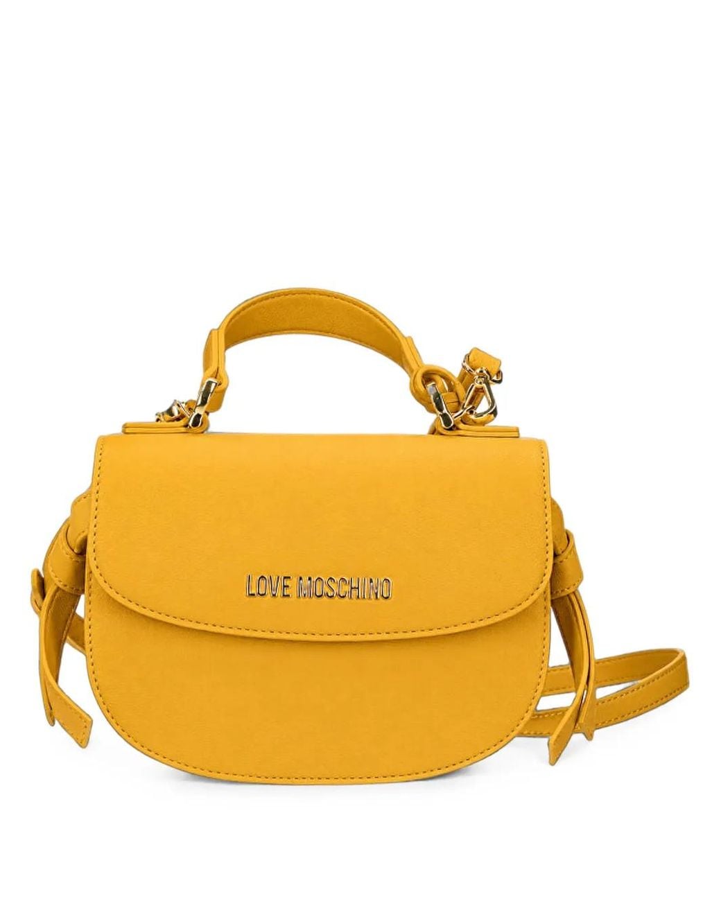 Love Moschino Yellow Logo-Plaque Tote Bag