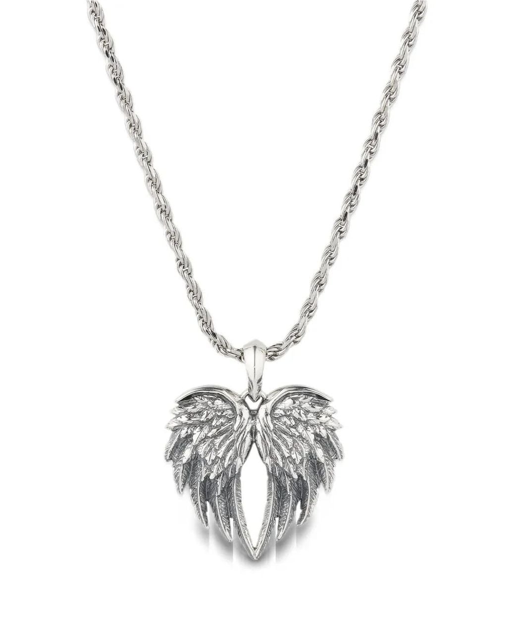 Emanuele Bicocchi Metallic Ala Heart Wing Necklace