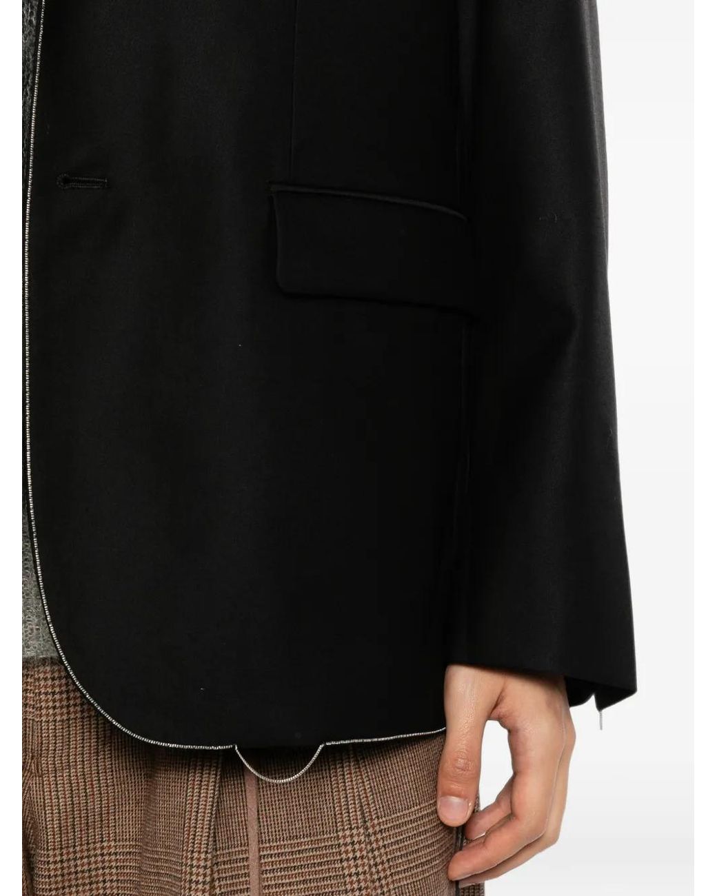 MASTERMIND WORLD Black Veste À Coutures Contrastantes Et Revers Crantés for men