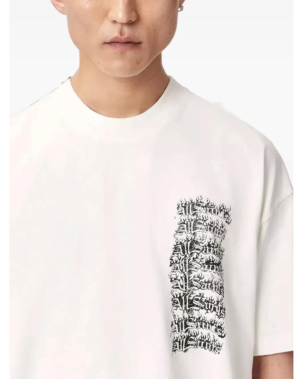 AllSaints White Repeat Graphic-Print T-Shirt for men