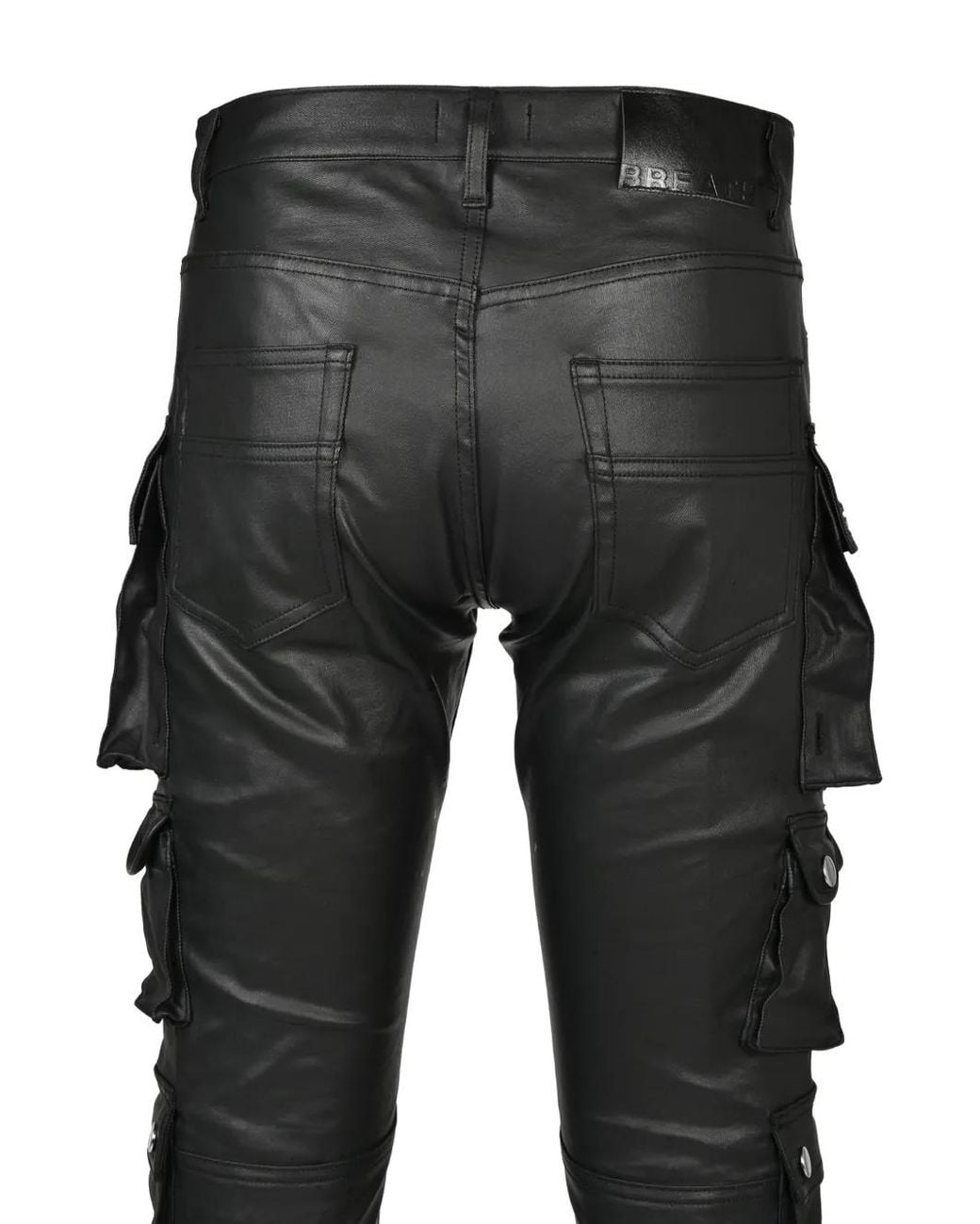 BREATH Black Belt-Loops Trousers for men