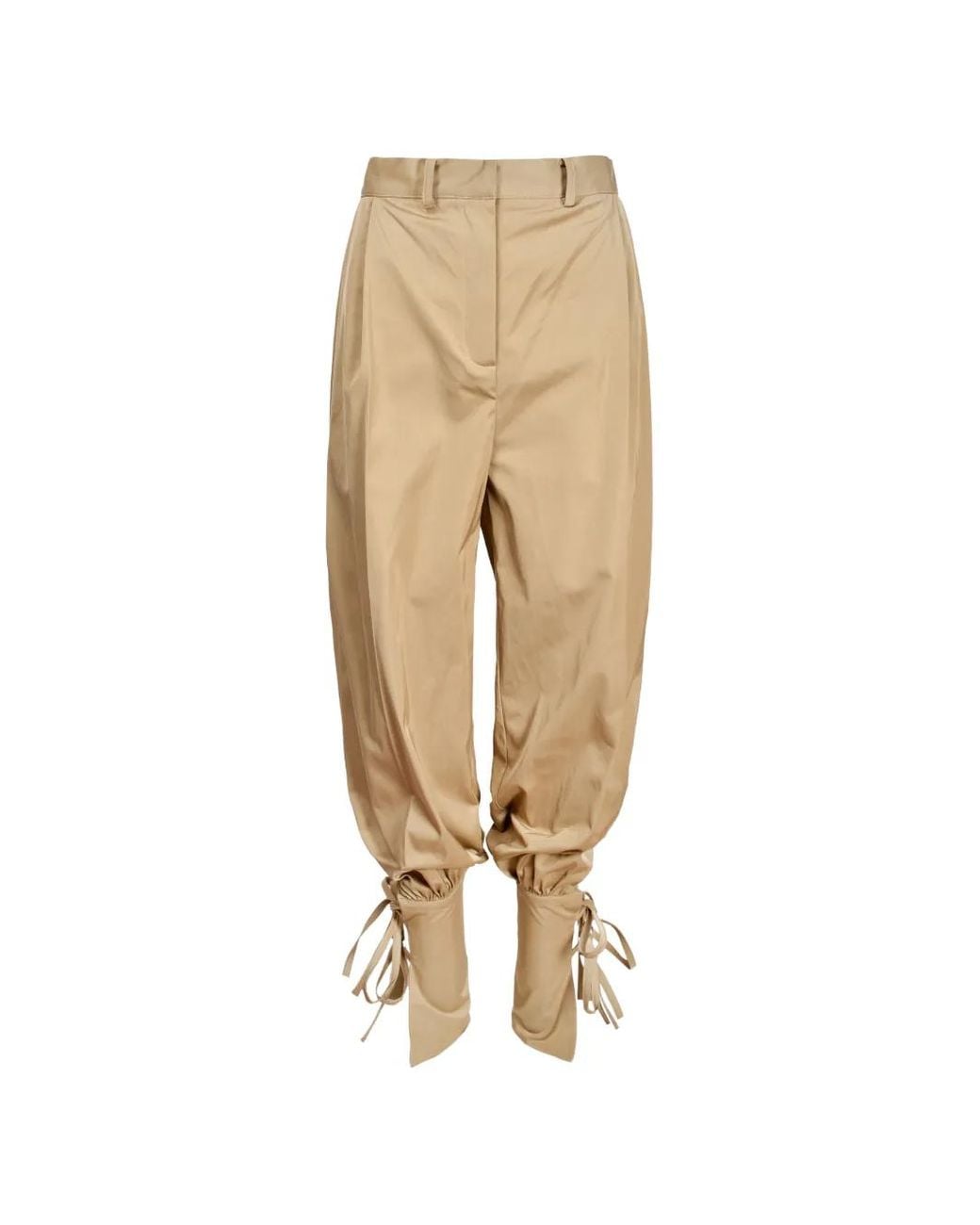 Ioana Ciolacu Natural Pantalon Ballon À Fermeture Nouée