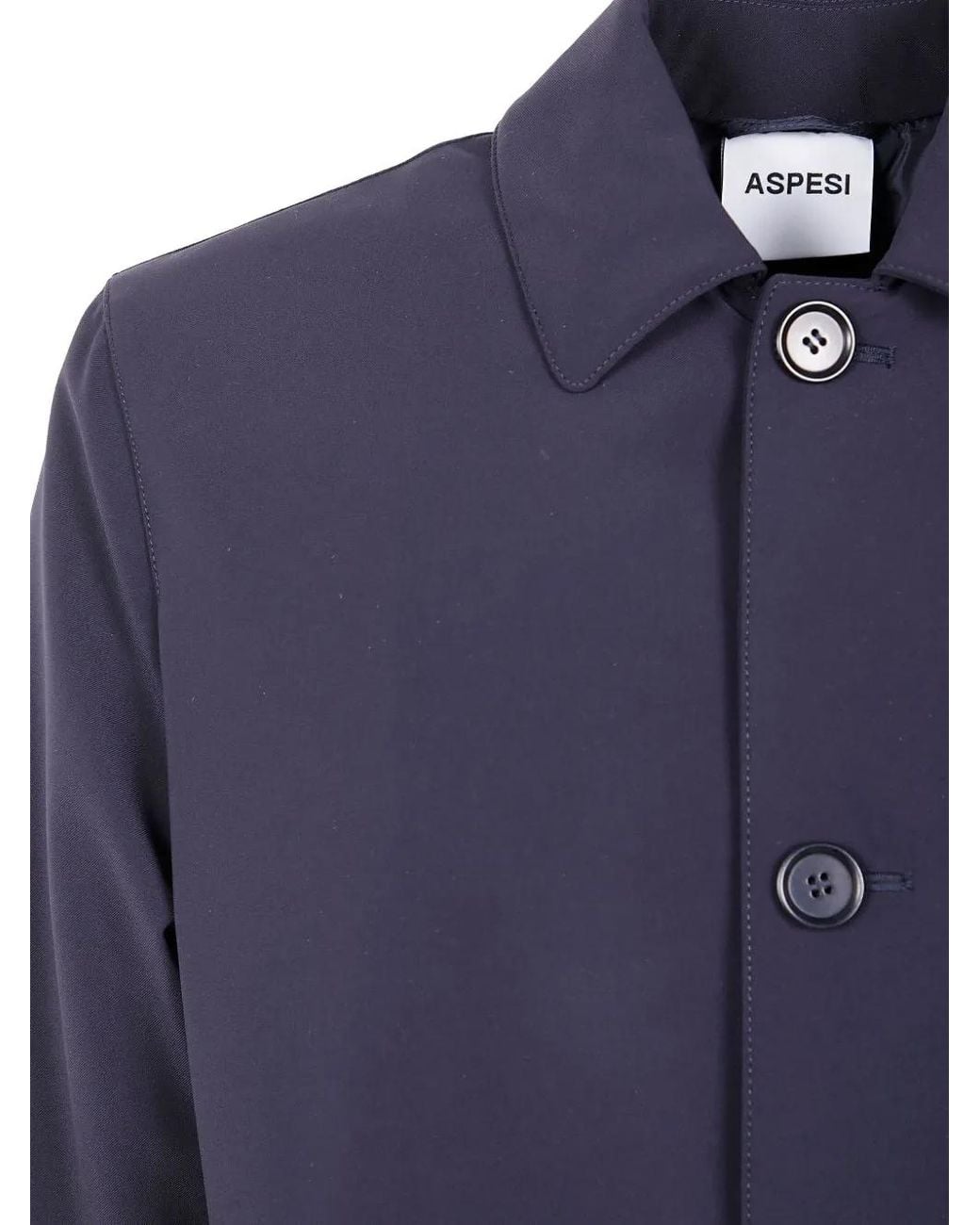 Aspesi Blue Buttoned Coat for men