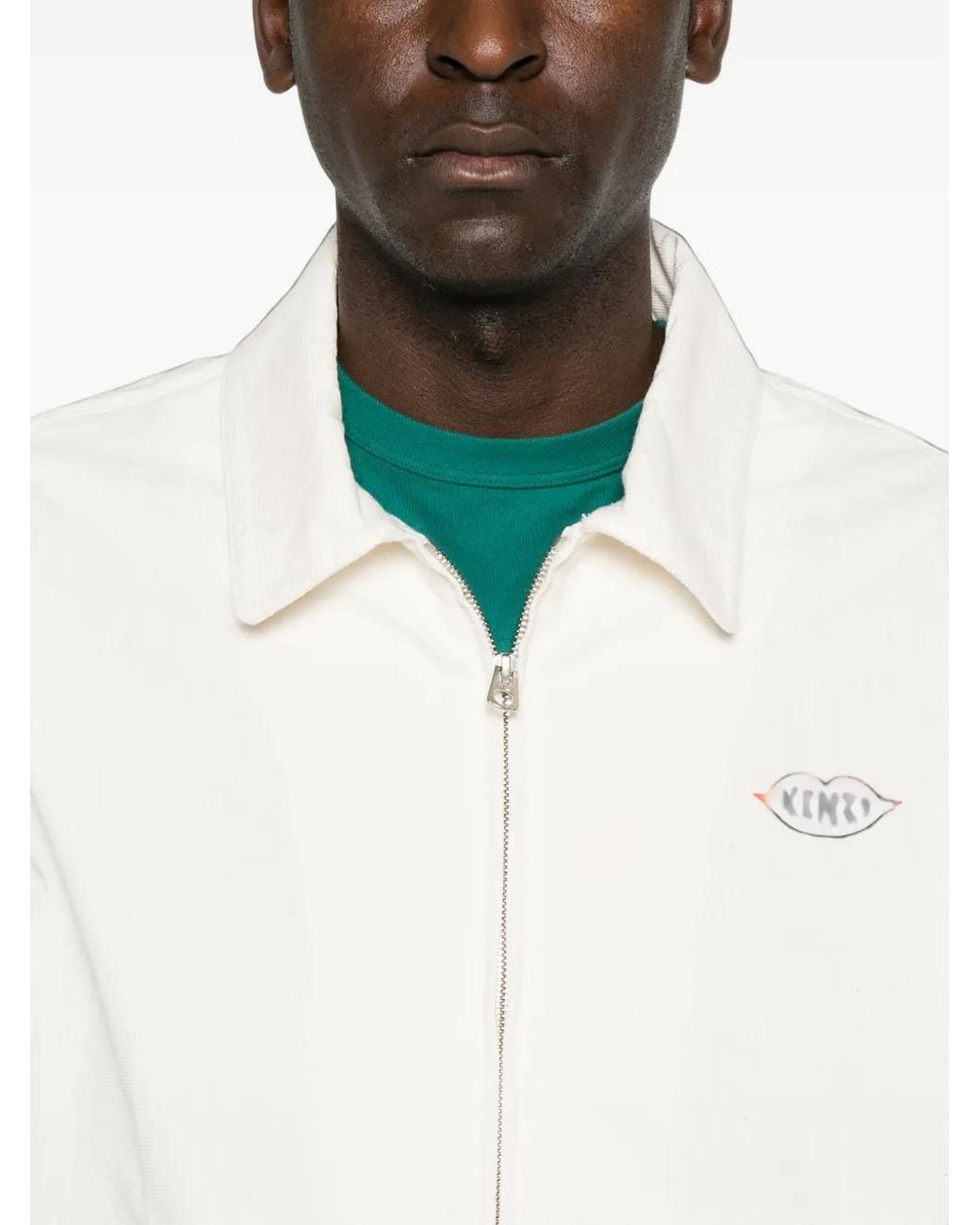 KENZO White Loves Graphic-Print Zip-Up Jacket for men