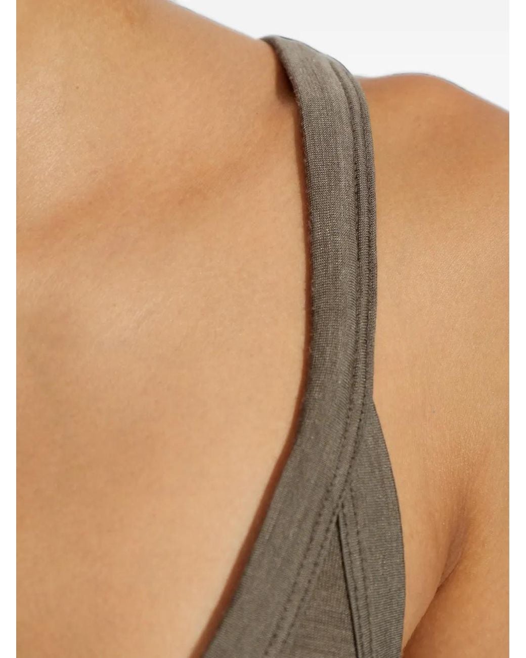 Rick Owens Natural Gigi Ribbed-Trim Tank Top