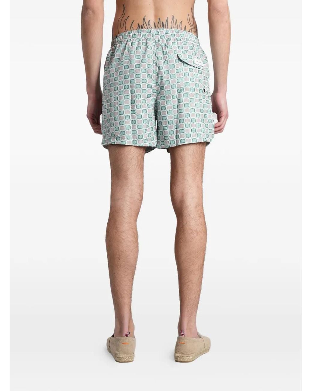 Tagliatore Blue Short De Bain À Imprimé Géométrique for men