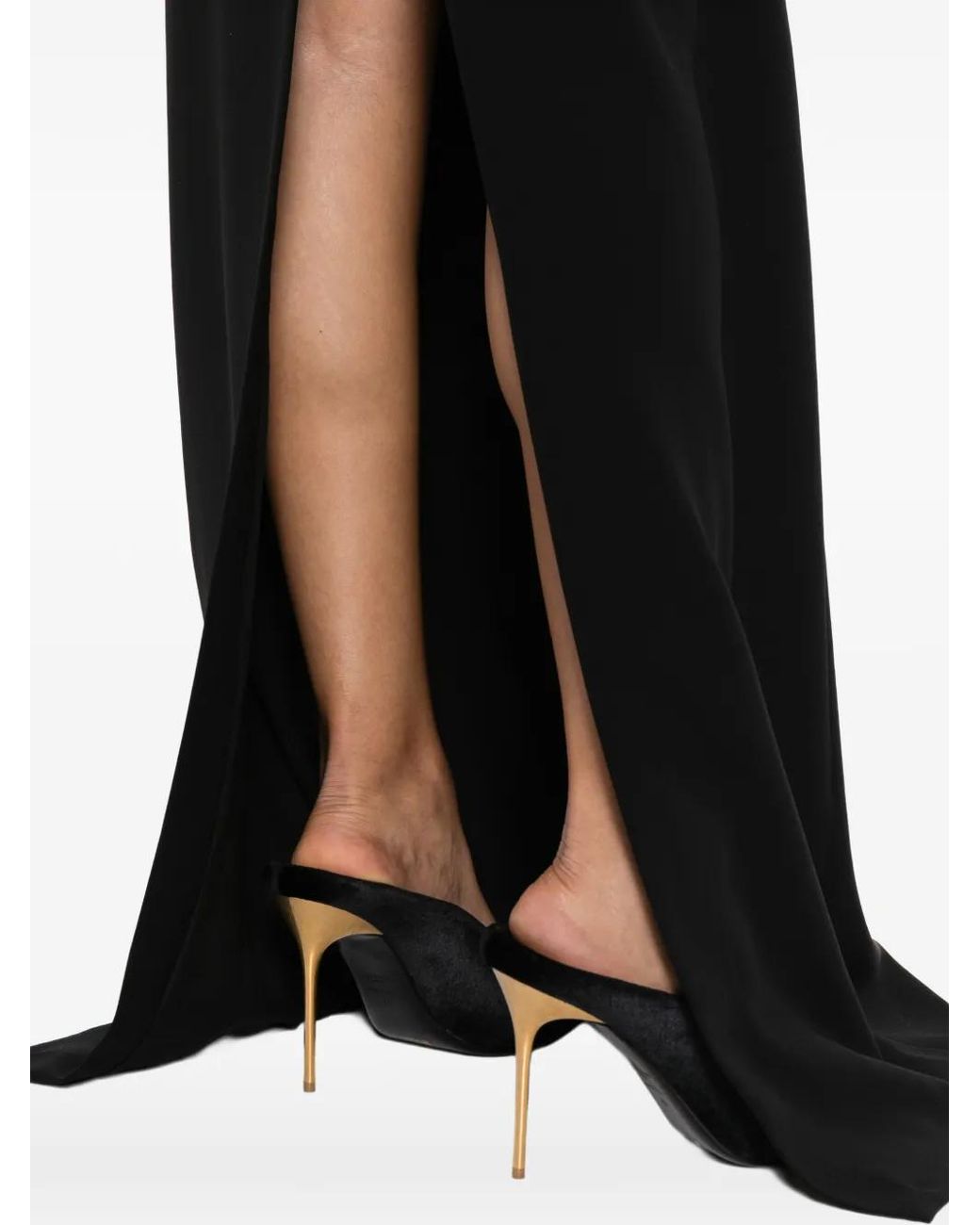 Tom Ford Black Silk Crepe High-Waisted Skirt
