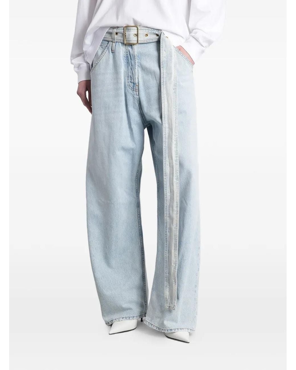 DARKPARK Blue Dalila Belted Wide-Leg Jeans