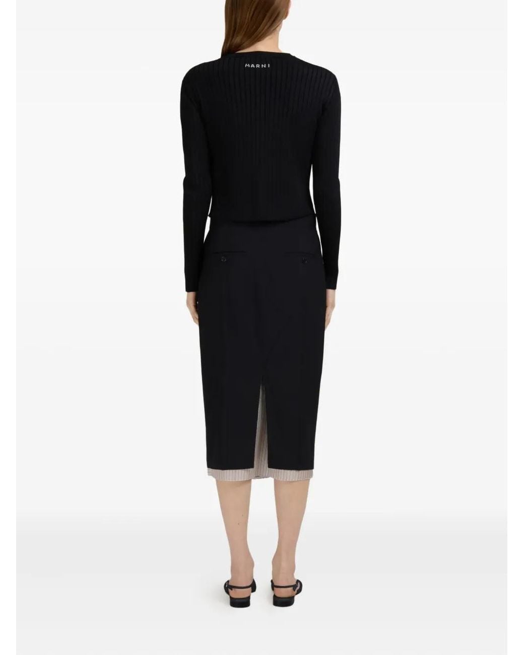Marni Kokerrok Met Split in het Black