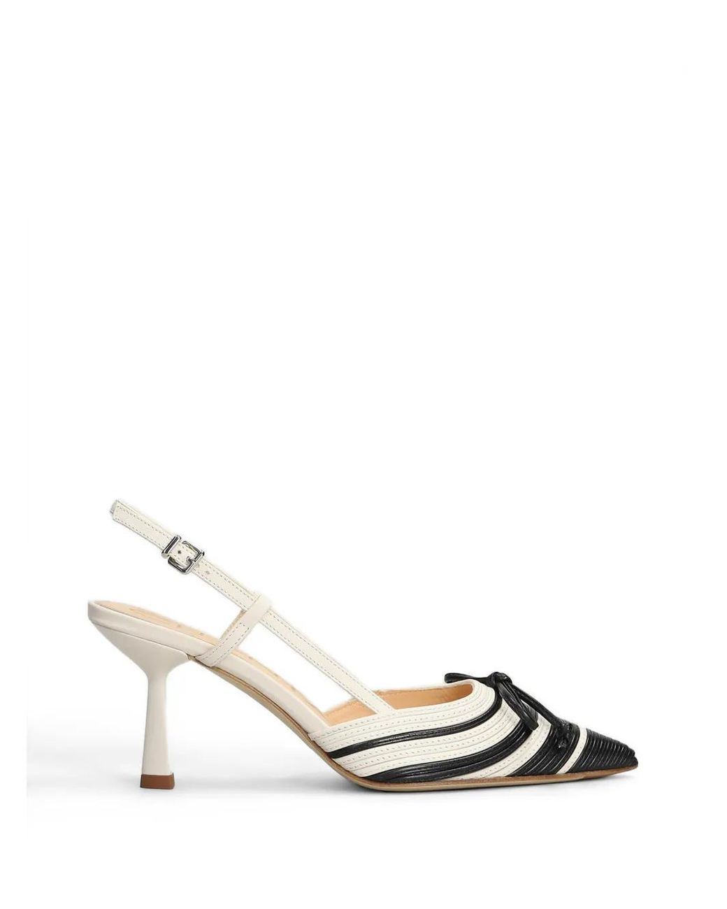 Chantal Metallic Striped Bow-Detail Pumps