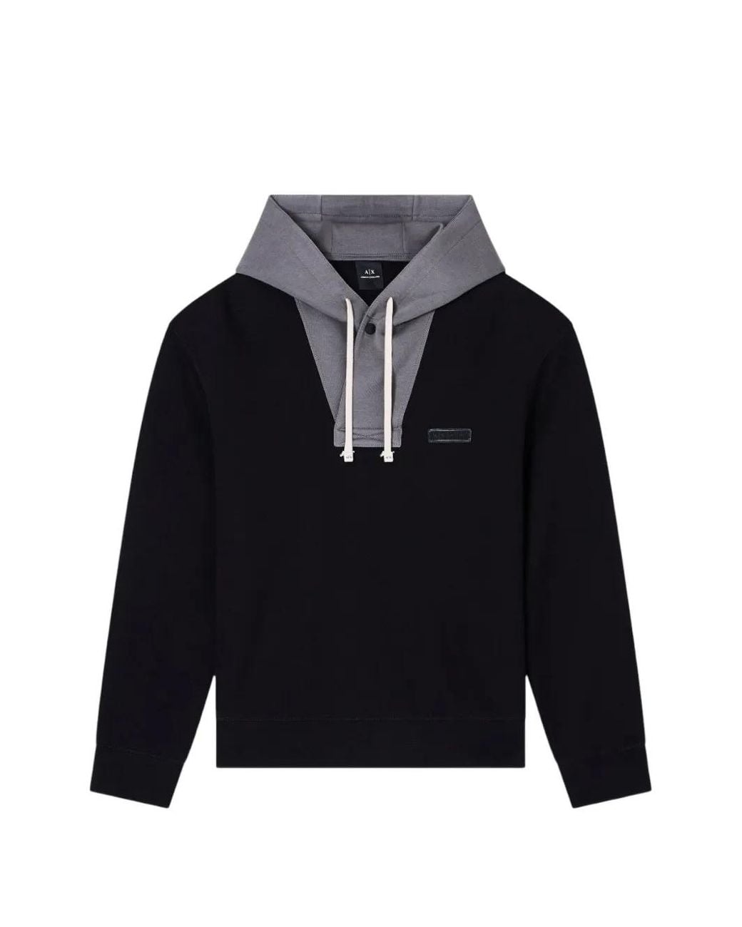 ARMANI EXCHANGE Blue Logo-Detail Hoodie for men