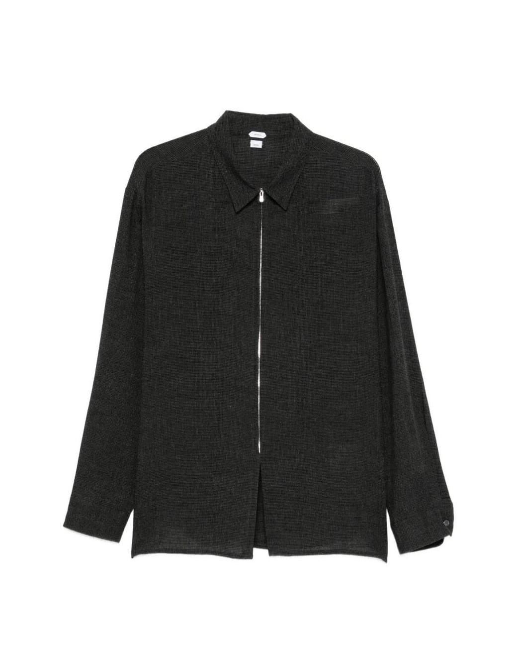 Post Archive Faction PAF Black Zip-Up Check-Pattern Jacket for men