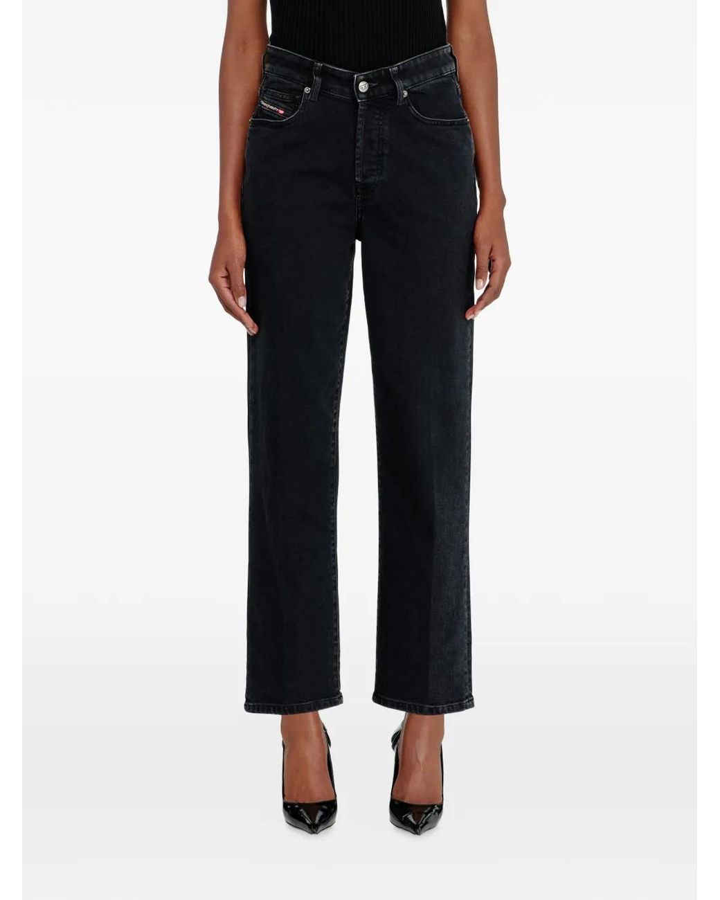 DIESEL Black Regular Jeans High Waist 1981 D-Went