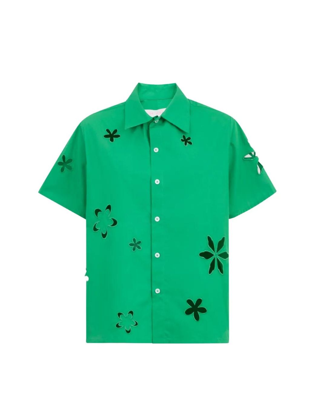 MIRA MIKATI Green Cut-Out Flower Shirt