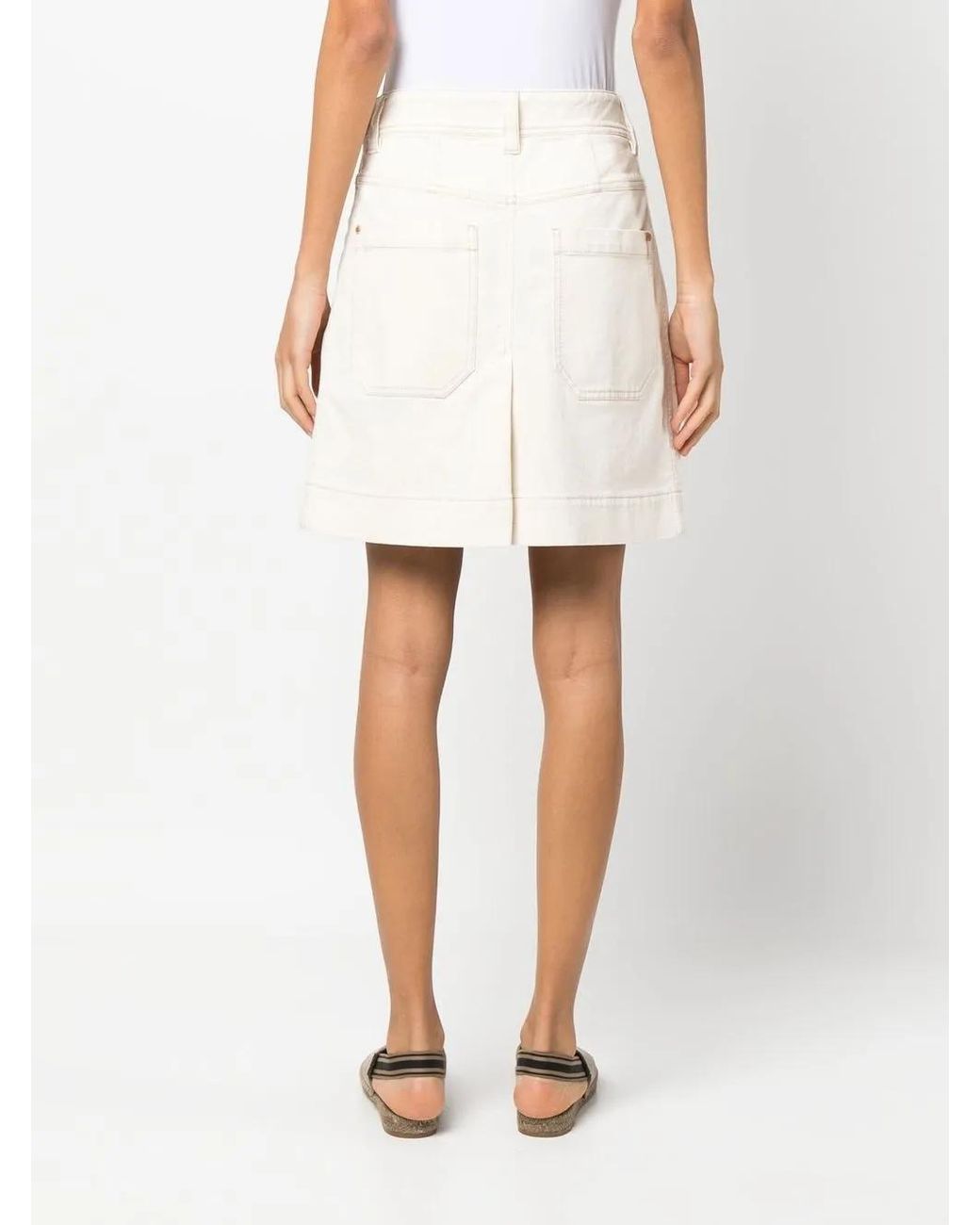 Brunello Cucinelli High Waist Mini-Rok in het White