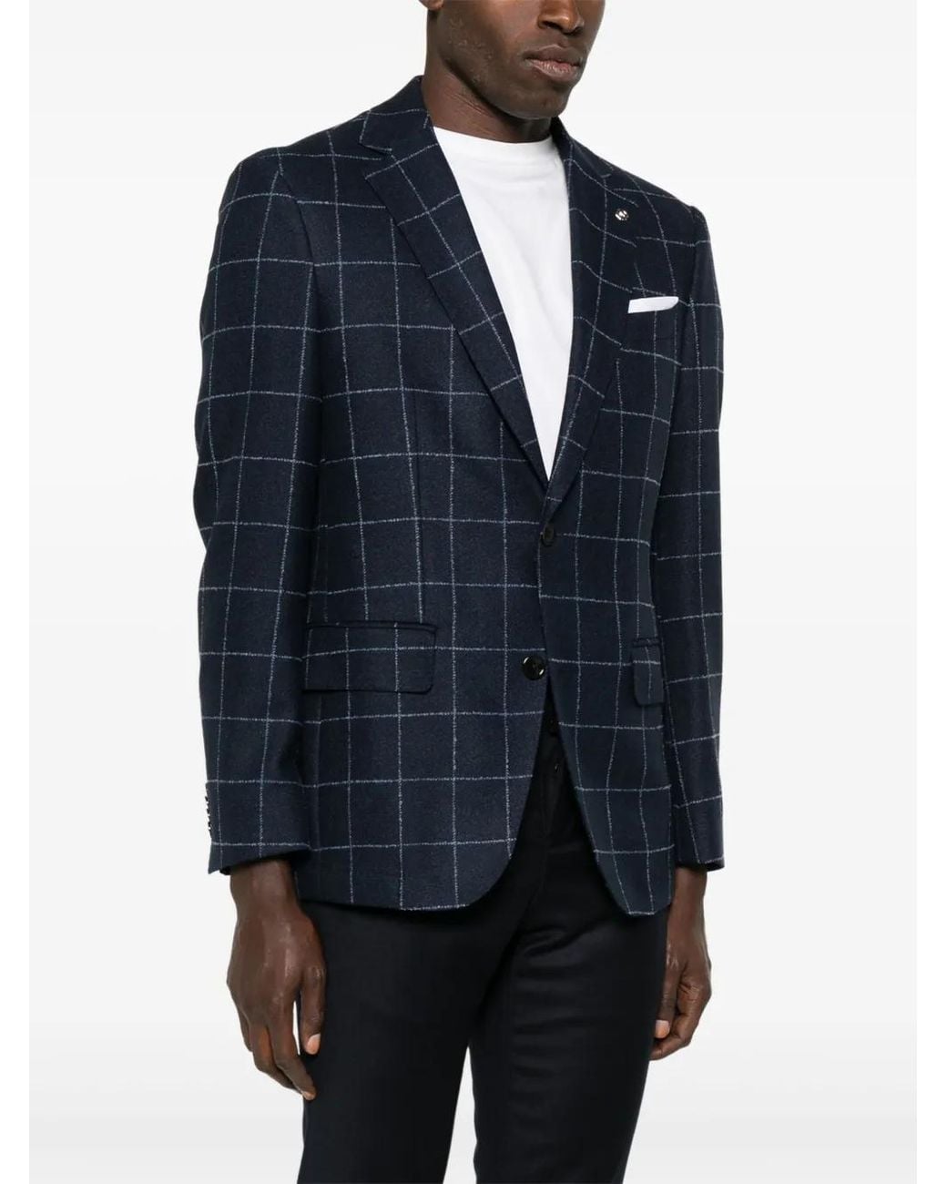 Boss Blue Windowpane Blazer for men
