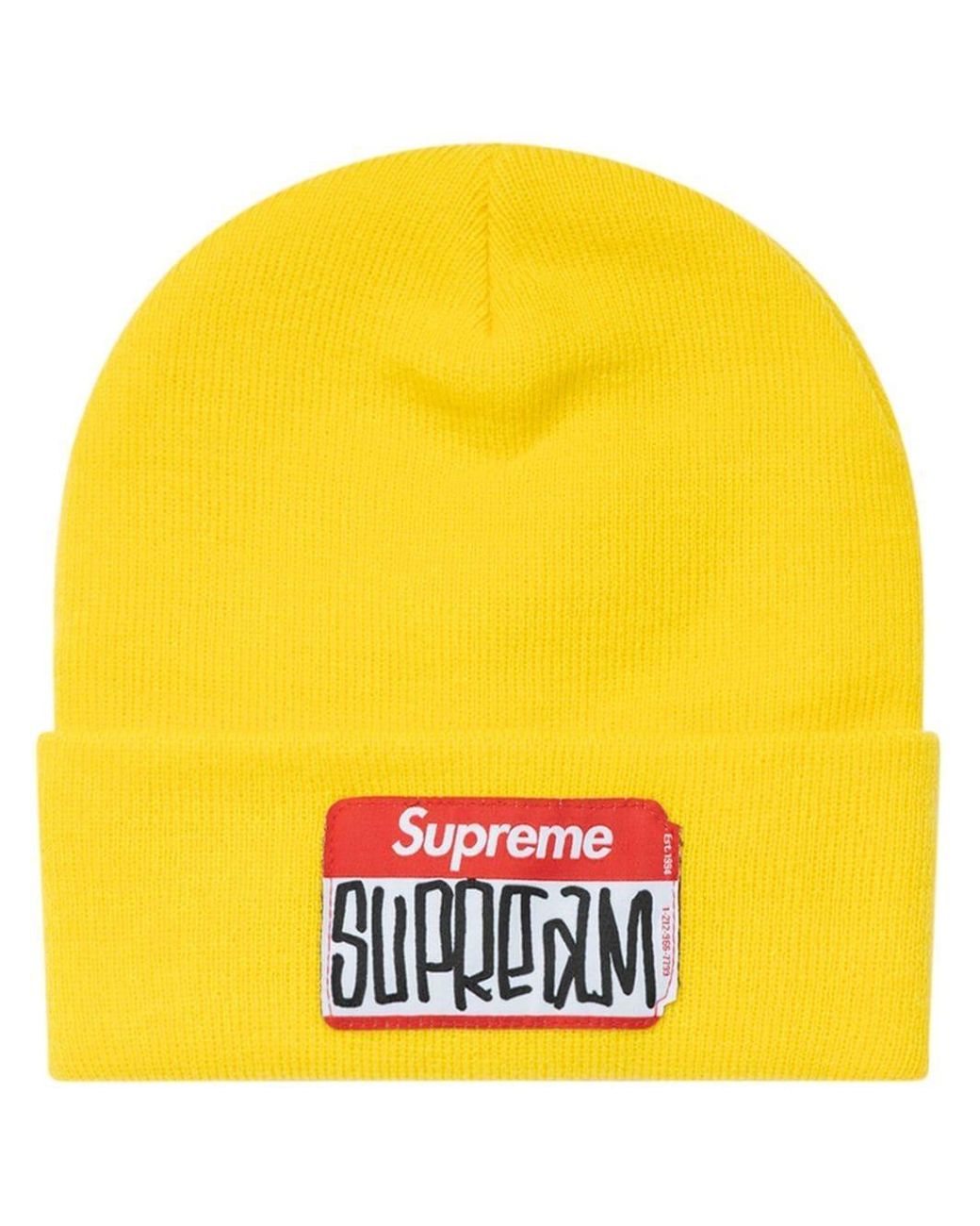 Supreme Gonz Nametag Beanie in Yellow 