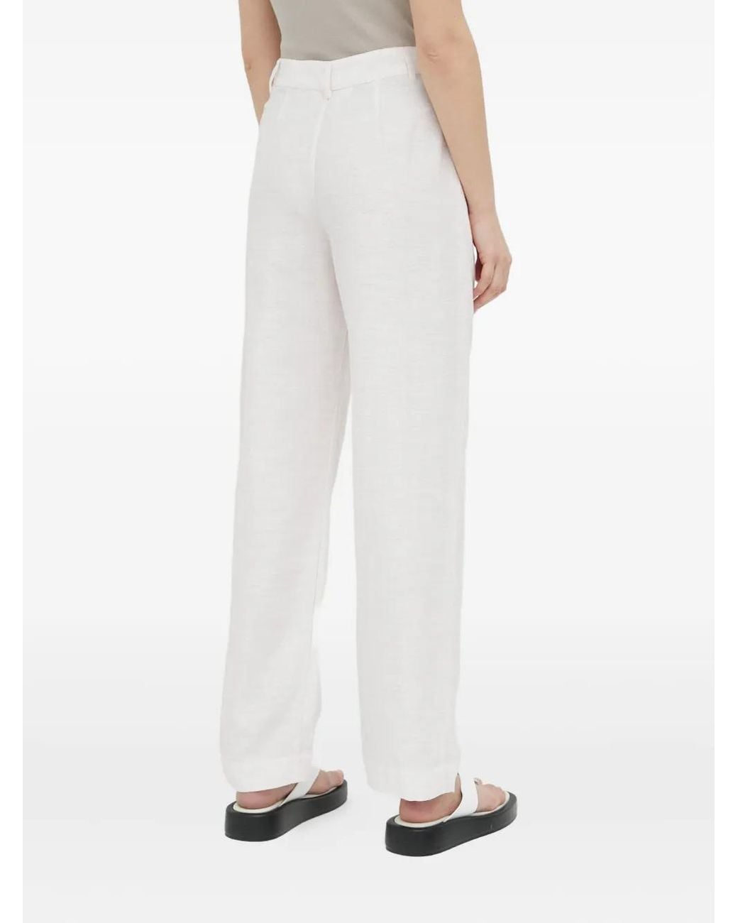 Samsøe & Samsøe White Pantalon À Design Plissé