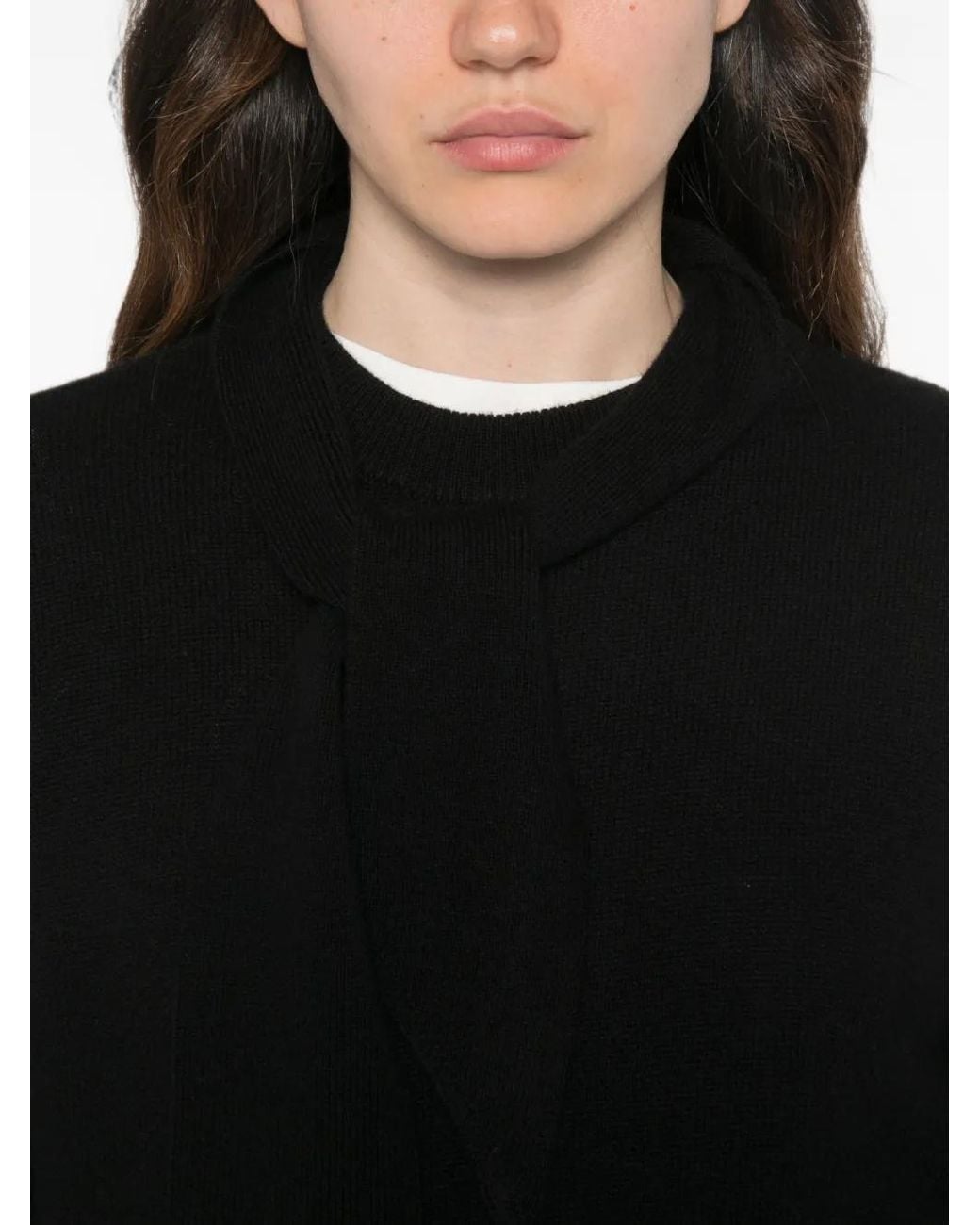 Marella Black Scarf-Detail Sweater