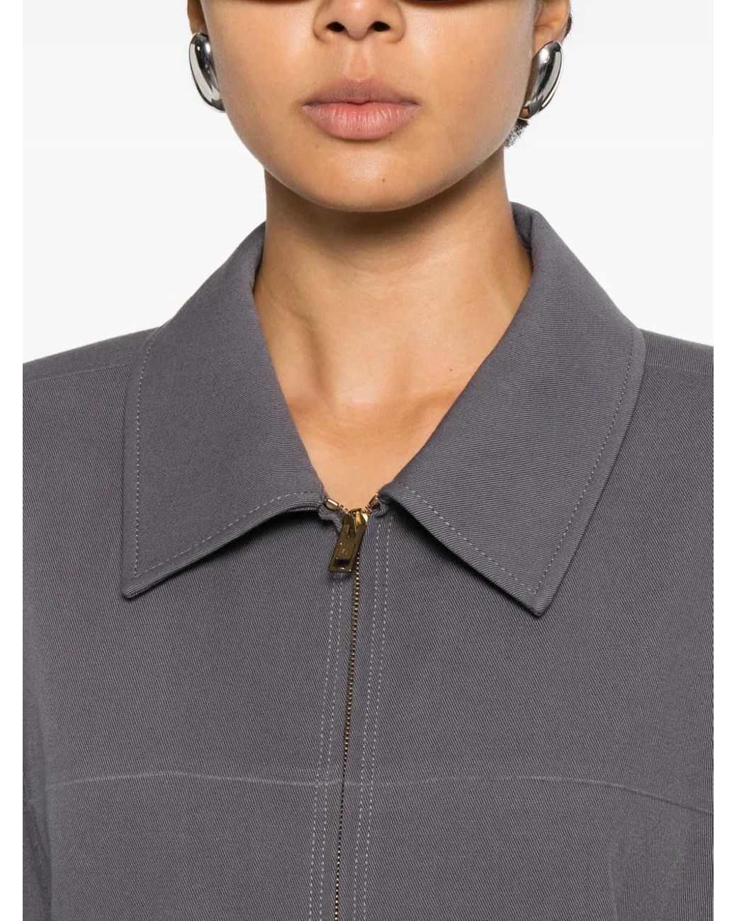 Alexander Wang Gray Zi-Up Bomber Jacket