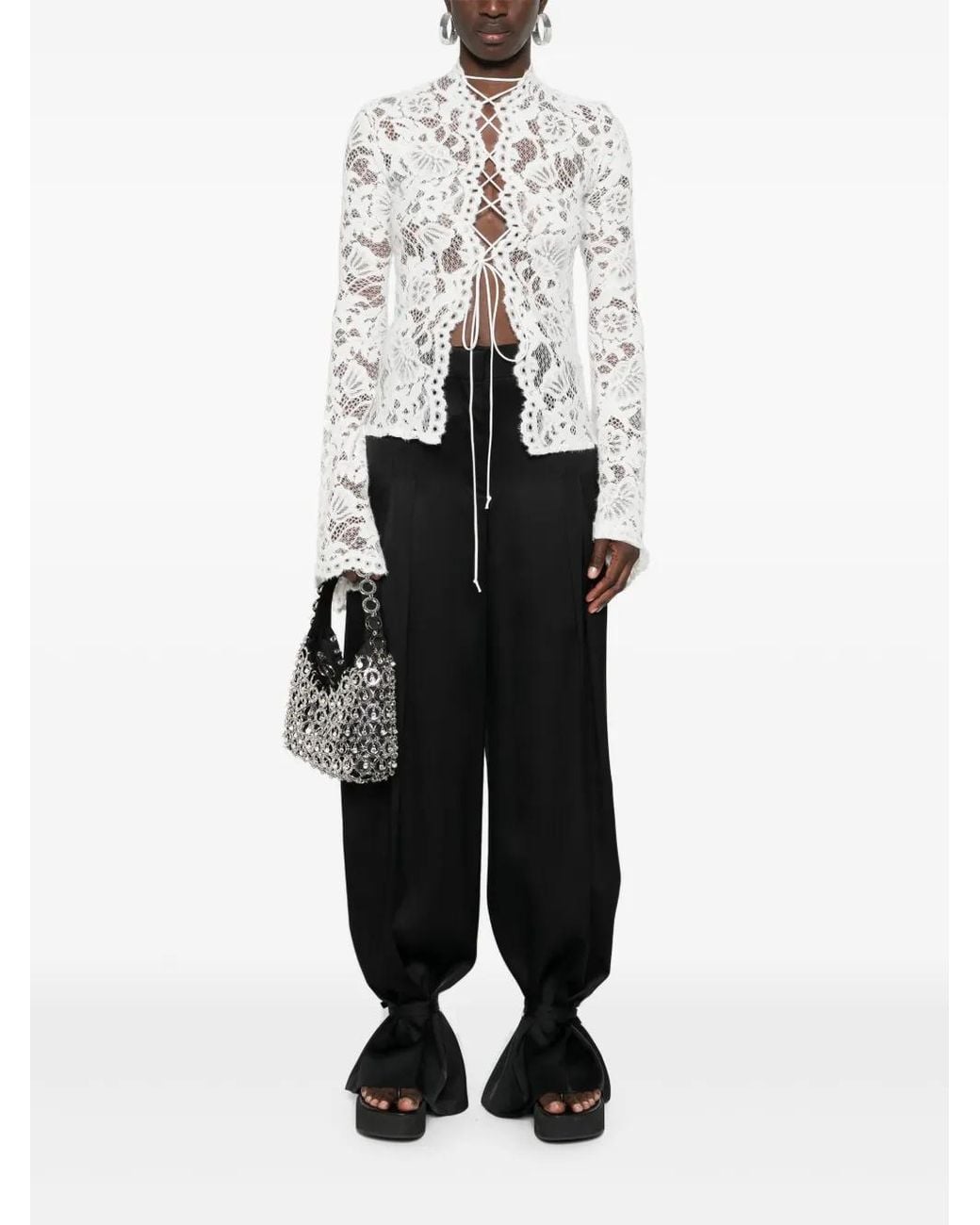 MANURI White Sally Lace Bouse