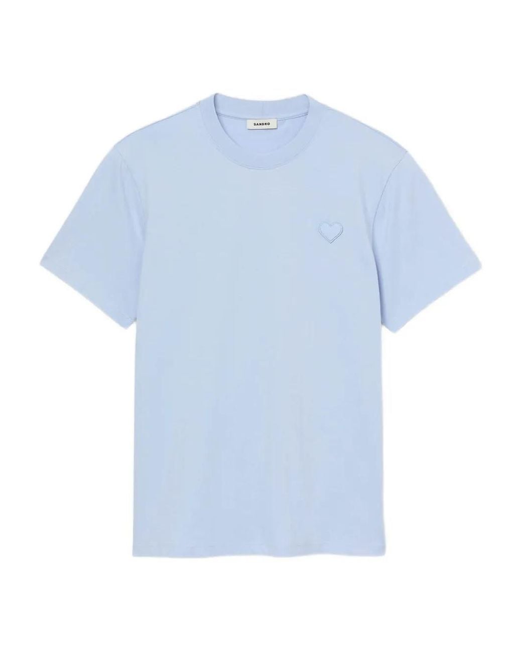Sandro Blue T-Shirt With Heart Patch for men