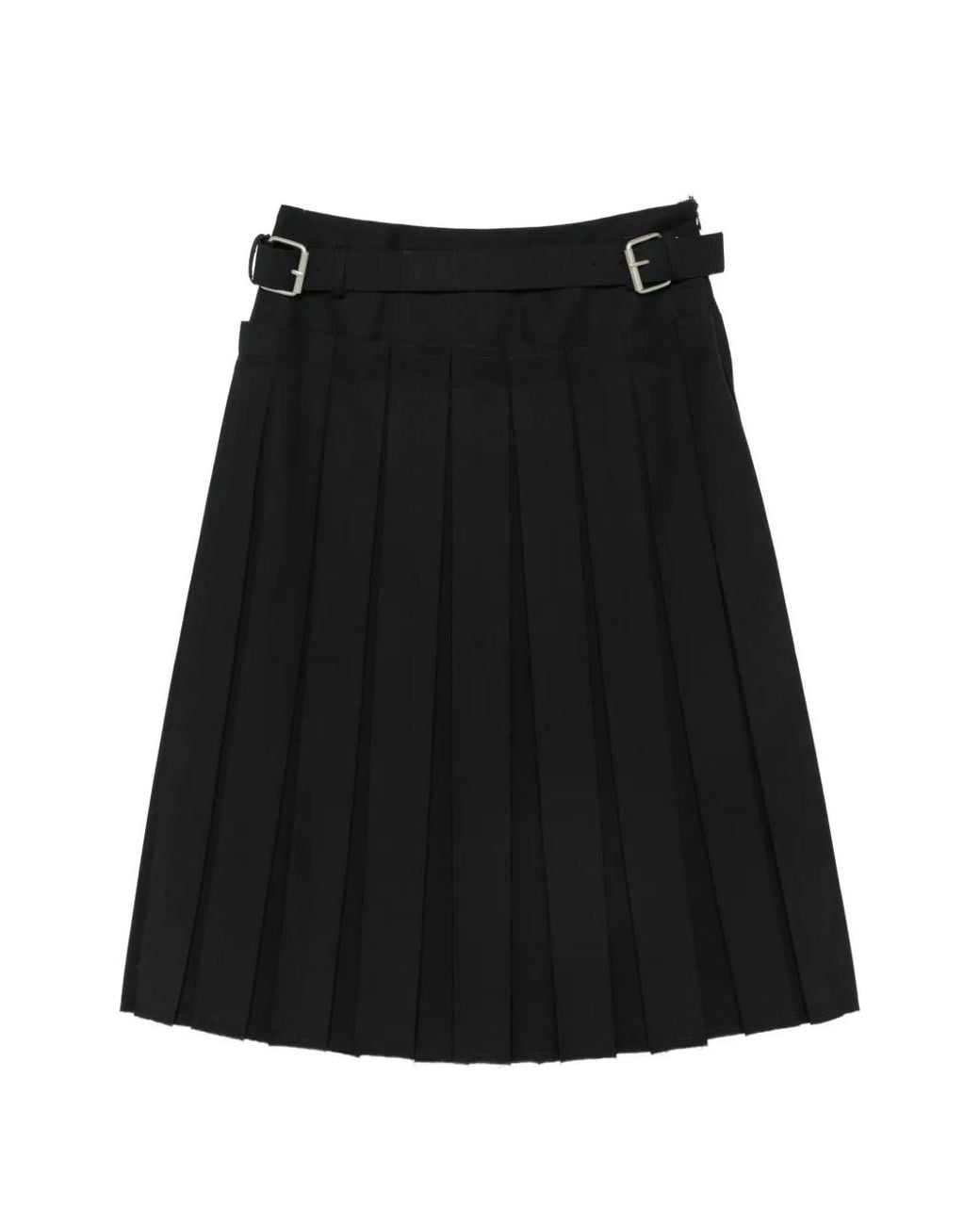LA PISCINE Black Belted Pleated Skirt