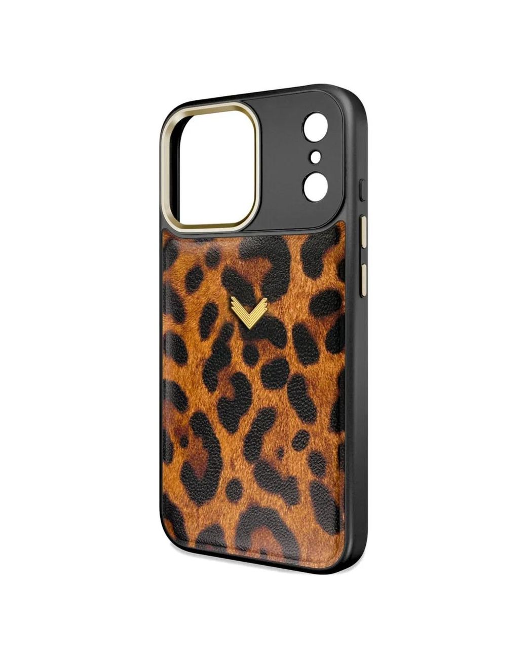 Velante Black Leopard-Print Leather Iphone Pro Max Case