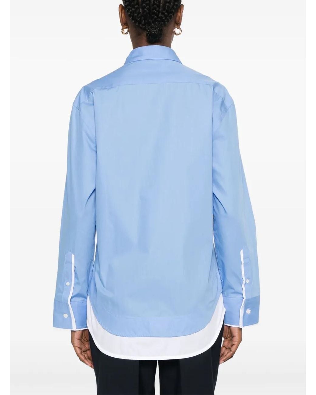 Victoria Beckham Blue Relaxed Double-Layer Shirt