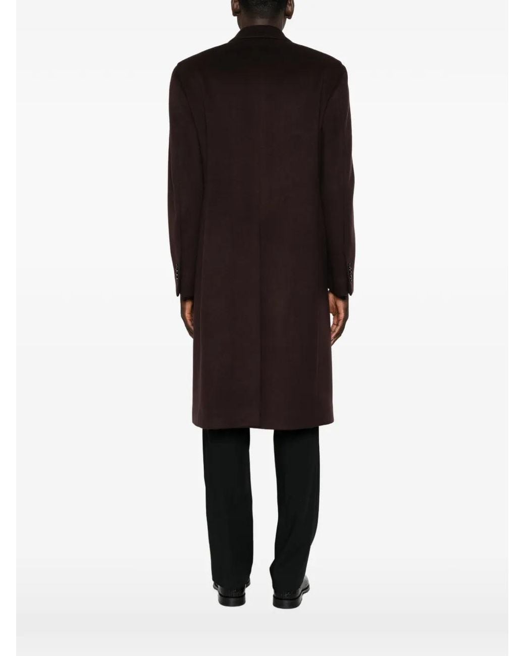 Lardini Red Double-Breasted Peak-Lapel Coat for men