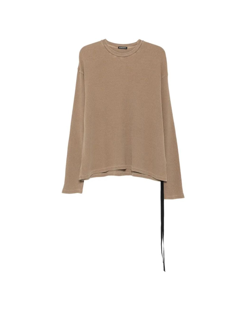 Ann Demeulemeester Natural Graphic-Print Waffle-Knit Sweater for men
