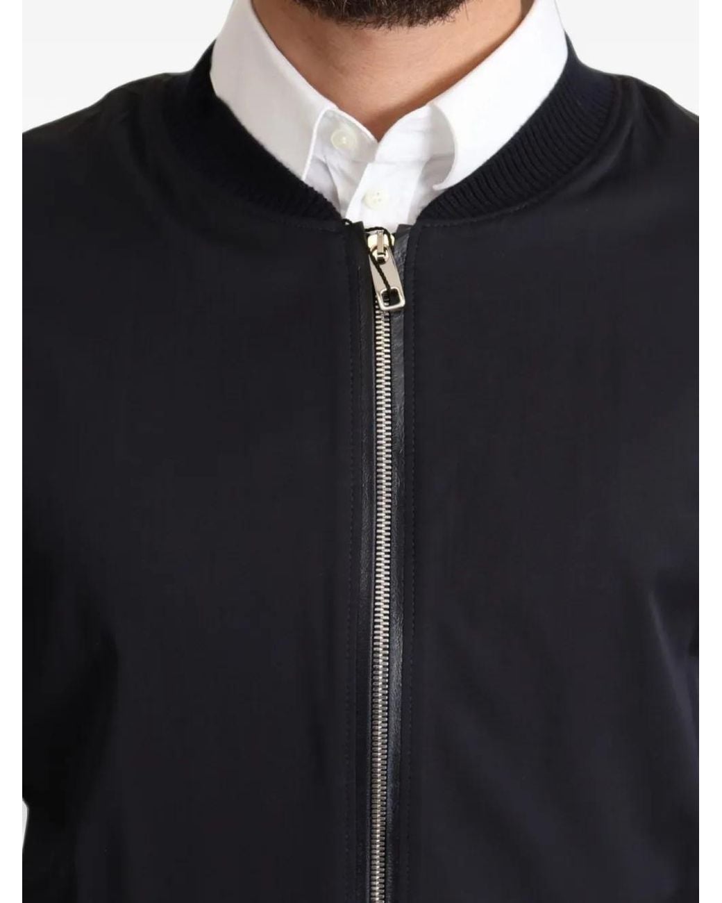 Dolce & Gabbana Black Silk Bomber Jacket for men